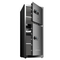 Сейф DELI "AE138" биометрический + электронный замок + ключ, 590x560х1500 мм, 93,5 кг, черный