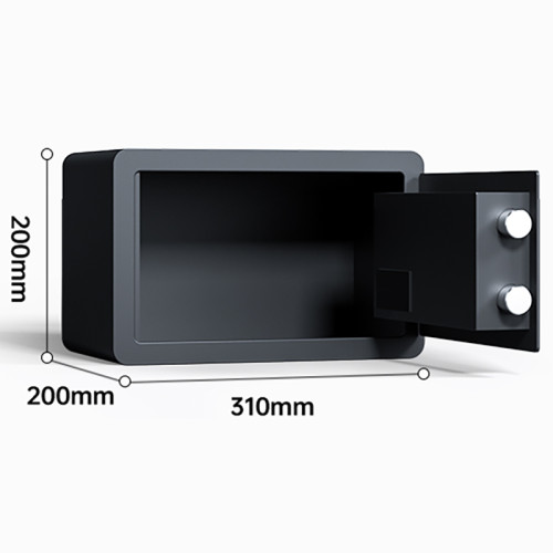 Сейф DELI "AE209" электронный замок + ключ, 310х200х200 мм, 4.7 кг, черный