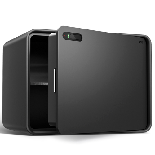 Сейф DELI "AE335" сканер ладони + ключ, 300х400х300 мм, 10.2 кг, черный