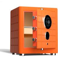 Сейф DELI "AE690-Z" биометрический + электронный замок + ключ, 400х360х470 мм, 38 кг, оранжевый