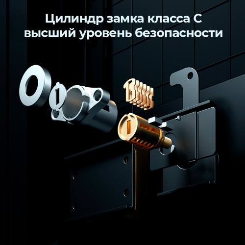 Сейф DELI "AE71-ZM" биометрический + электронный замок + ключ, 1200x550х520 мм, 81 кг, золотой