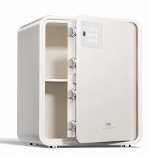 Сейф DELI "AE888-NZ" биометрический + электронный замок + ключ, 450х380х320 мм, 15 кг, белый