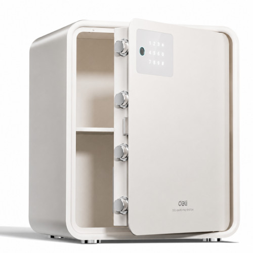 Сейф DELI "AE888-NZ" биометрический + электронный замок + ключ, 450х380х320 мм, 15 кг, белый