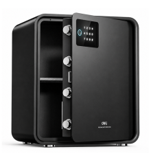 Сейф DELI "AE888-NZ" биометрический + электронный замок + ключ, 450х380х320 мм, 15 кг, черный