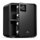 Сейф DELI "AE888-NZ" биометрический + электронный замок + ключ, 450х380х320 мм, 15 кг, черный