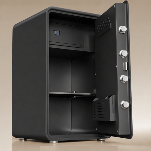 Сейф DELI "AE889-Z" биометрический + электронный замок + ключ, 600х380х360 мм, 21 кг, черный