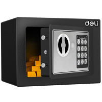 Сейф DELI "ET510" электронный замок + ключ, 230х170х170 мм, 2.8 кг, черный