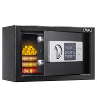 Сейф DELI "ET520" электронный замок + ключ, 310х200х200 мм, 4,5 кг, черный