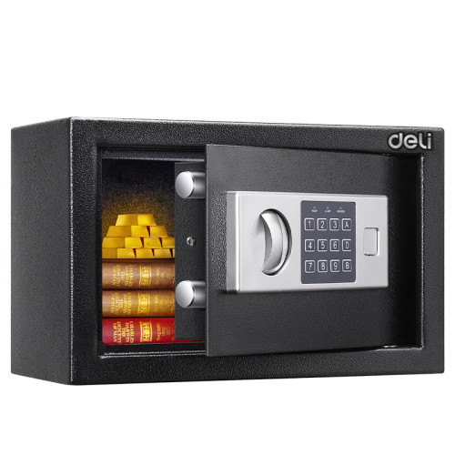 Сейф DELI "ET520" электронный замок + ключ, 310х200х200 мм, 4,5 кг, черный