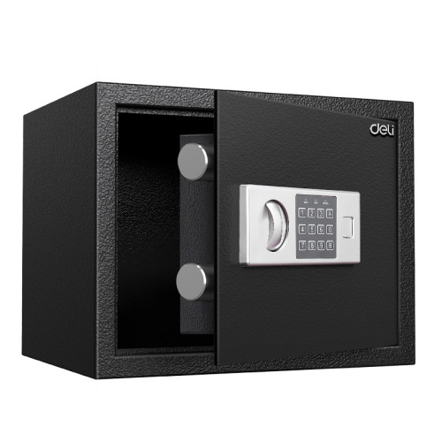 Сейф DELI "ET523" электронный замок + ключ, 300х380х300 мм, 9 кг, черный