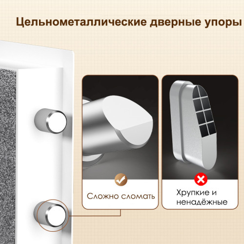 Сейф DELI "ET541" электронный замок + ключ, 350х250х250 мм, 8,5 кг, белый