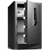 Сейф DELI "ET596" биометрический + электронный замок+ключ, 380х360х600 мм, 23,3 кг, черный