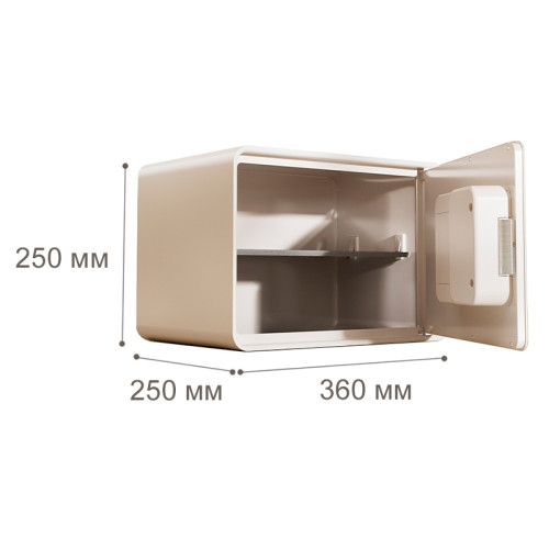 Сейф LockSworth биометрический + электронный замок + ключ, 250х360х250 мм, 6 кг, белый