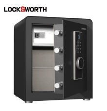 Сейф LockSworth биометрический + электронный замок + ключ, 450х380х320 мм, 20,1 кг, черный