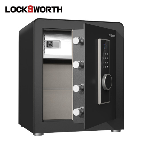 Сейф LockSworth биометрический + электронный замок + ключ, 450х380х320 мм, 20,1 кг, черный