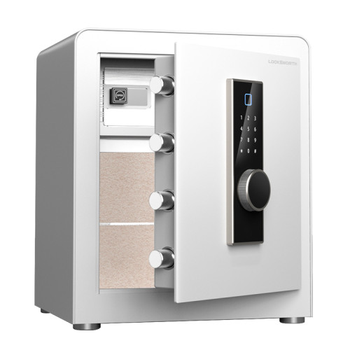Сейф LockSworth биометрический + электронный замок + ключ, 450х380х320 мм, 20,7 кг, белый