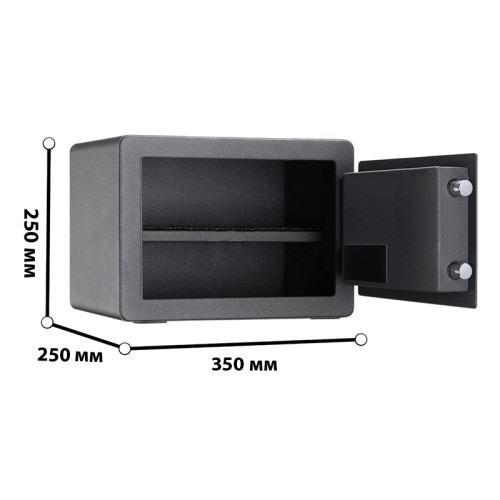 Сейф мебельный DELI "ET591" биометрический + электронный замок+ключ, 350х250х250 мм, 8 кг, черный