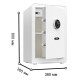 Сейф мебельный DELI "ET635" биометрический + электронный замок+ключ, 380х360х600 мм, 25 кг, белый