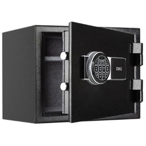 Сейф огнестойкий DELI "ET586" электронный замок + ключ, 380х300х300 мм, 18,3 кг, черный