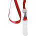 Шнурок для бейджа Deli, зажим на кнопке, длина 48.5 см, красный