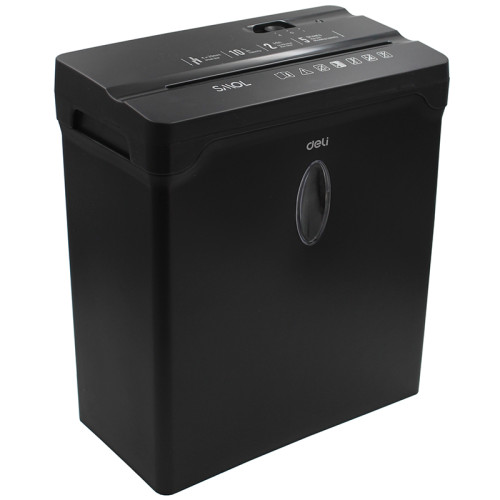 Шредер Deli, 4 уровень секретности (4х 33мм), 5 листов, 10 литров