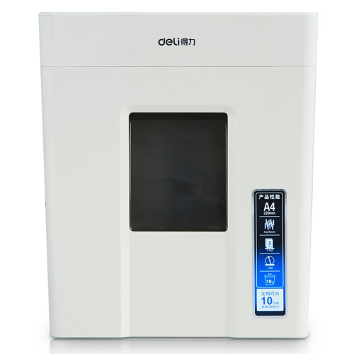 Шредер Deli, 4 уровень секретности (4х25мм), 5 листов, 10 литров