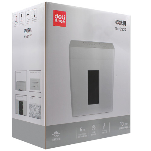 Шредер Deli, 4 уровень секретности (4х25мм), 5 листов, 10 литров