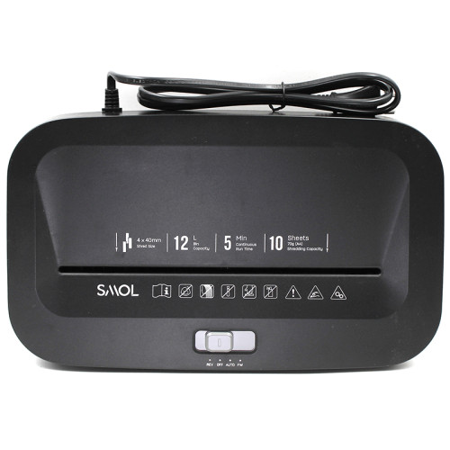 Шредер Deli, 4 уровень секретности (4х40мм), 10 листов, 12 литров