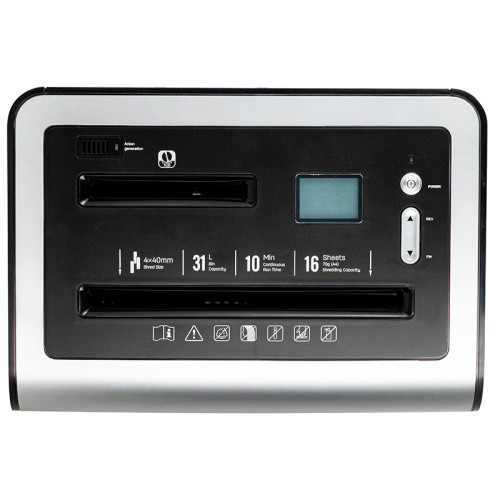 Шредер Deli, 4 уровень секретности (4х40мм), 16 листов, 31 литр