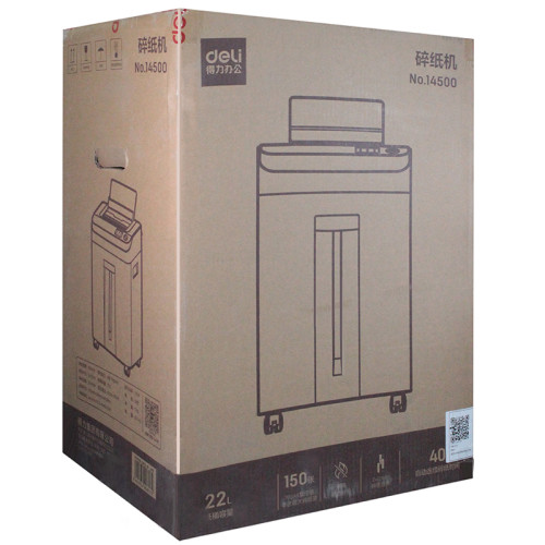 Шредер Deli, 5 уровень секретности (2х12мм), 150 листов, 22 литра, автоматический режим