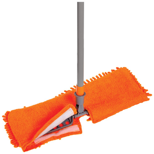 Швабра OfficeClean Professional двусторонняя, телескопич. ручка 70-120 см, МОП микрофибра 40 см