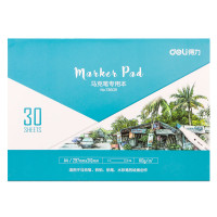 Скетчбук DELI для маркеров, А4, 30 л., 110 г/кв.м., жесткая подложка, на склейке