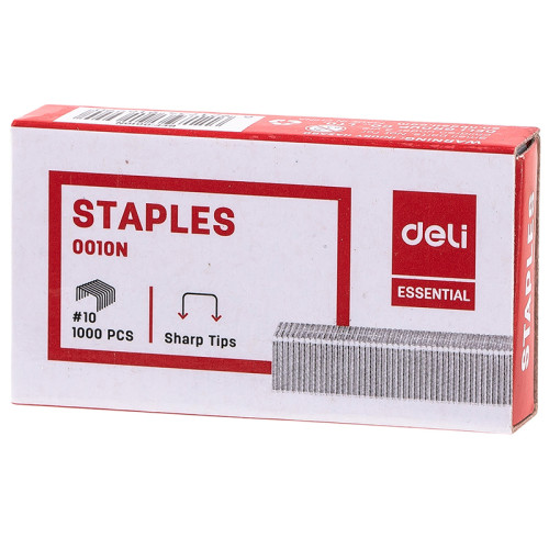 Скобы DELI для степлера №10 (15 листов), 1000 шт/кор