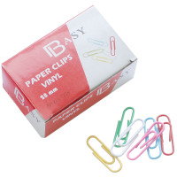 Скрепки BASY 28 мм, цветные, 100 шт/упак