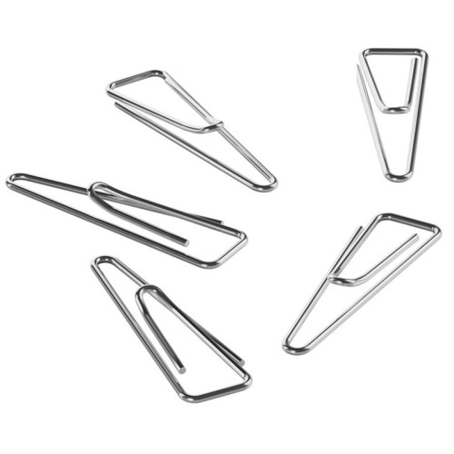 Скрепки BERLINGO 25 мм, никелированные, треугольные, 100 шт/упак