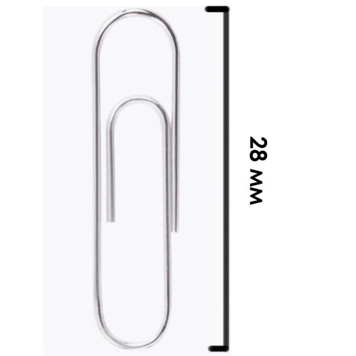 Скрепки BERLINGO 28 мм, никелированные, 100 шт/упак