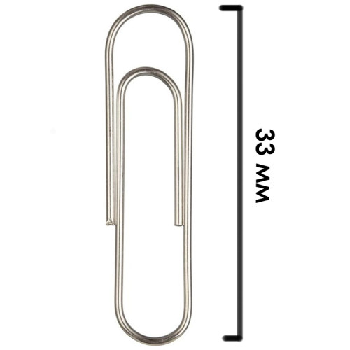 Скрепки DELI 33 мм, никелированные, 100 шт/упак