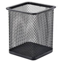 Стакан металлический BASY "804" для пишущих принадлежностей, 9х9х8 см, квадратный, черный