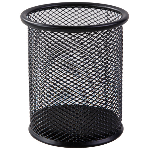 Стакан металлический DELI для пишущих принадлежностей, круглый, черный