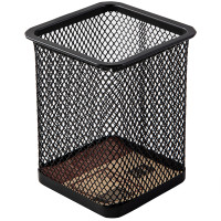 Стакан металлический DELI для пишущих принадлежностей, квадратный, черный