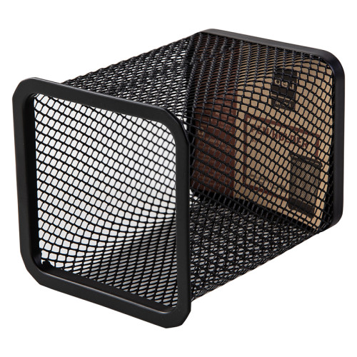 Стакан металлический DELI для пишущих принадлежностей, квадратный, черный