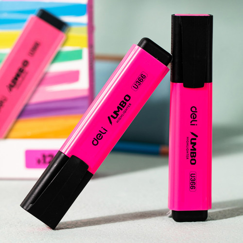 Текстовыделитель DELI "U366" 1-5 мм, розовый