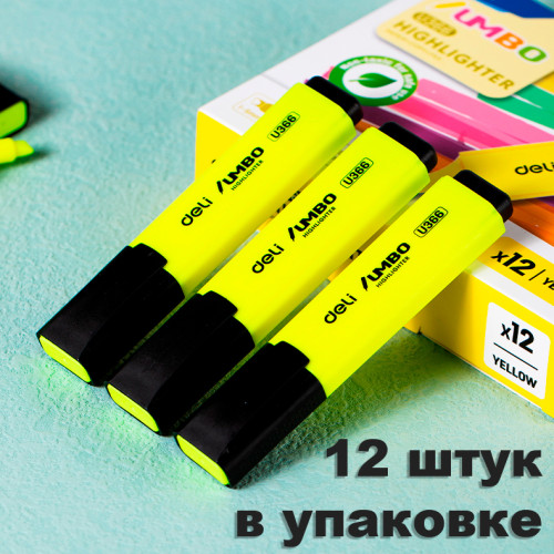 Текстовыделитель DELI "U366" 1-5 мм, желтый