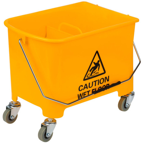 Тележка OfficeClean Professional уборочная-ведро, 2 секции, с отжимом, 20 л., желтая