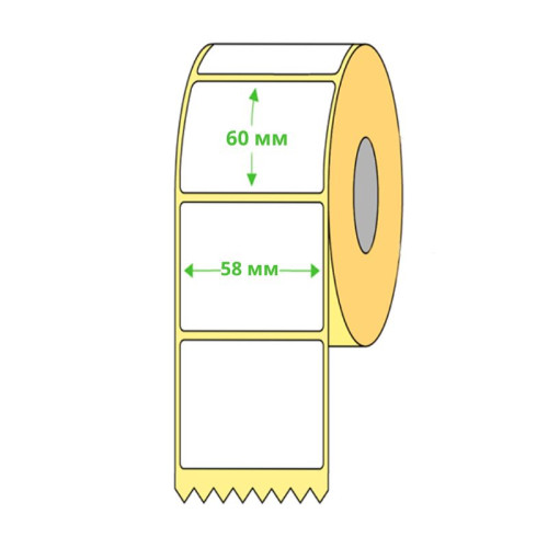 Термоэтикетки 58 х 60 мм (400 шт/рул)