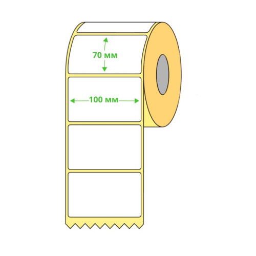 Термотрансферные бумажные полуглянцевые этикетки 100х70 мм (1000 шт/рул)