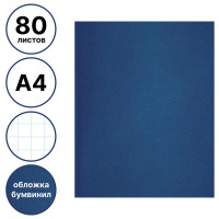 Тетрадь общая BG, А4, 80 листов в клетку, обложка бумвинил, синий, эконом.