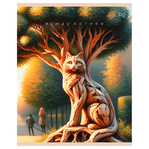 Тетрадь общая BG "Котики", А5, 48 листов в клетку, на скрепке