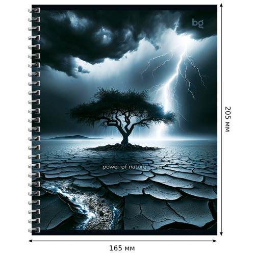 Тетрадь общая BG "Сила природы", А5, 48 листов в клетку, на спирали