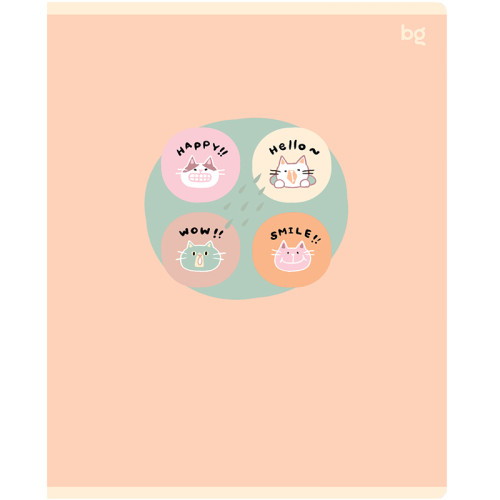 Тетрадь общая BG "Smile", А5, 48 листов в клетку, на скрепке